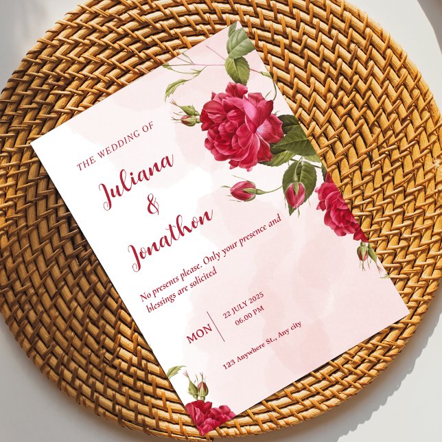 Invitación a una boda hermosa y roja (Subido por el creador)