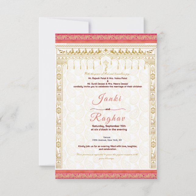 Invitación a una boda india (Anverso)