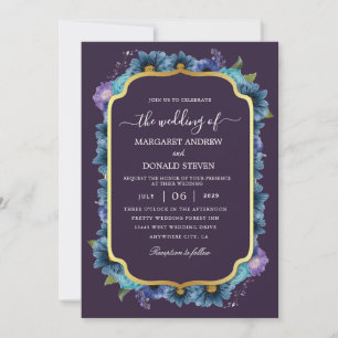 Invitación a una boda india púrpura