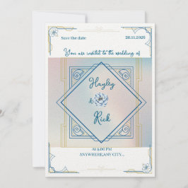 Invitación a una boda inspirada en el Art Deco