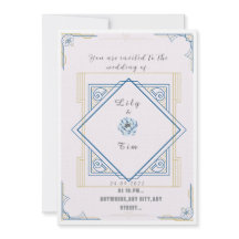 Invitación a una boda inspirada en el Art Deco