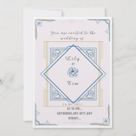 Invitación a una boda inspirada en el Art Deco