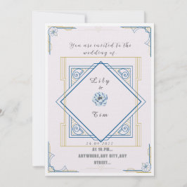 Invitación a una boda inspirada en el Art Deco