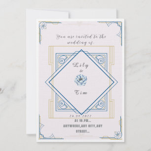 Invitación a una boda inspirada en el Art Deco
