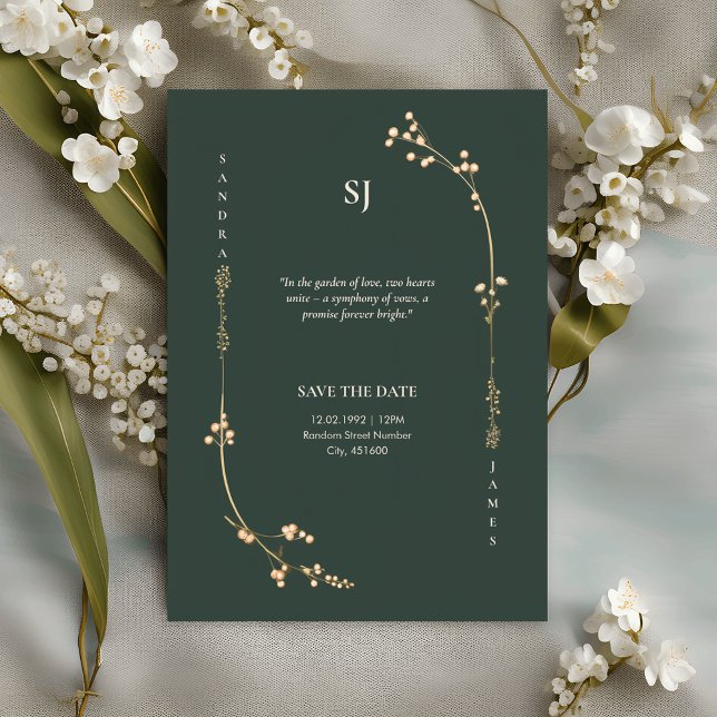 Invitación a una boda lujosa y verde (Subido por el creador)