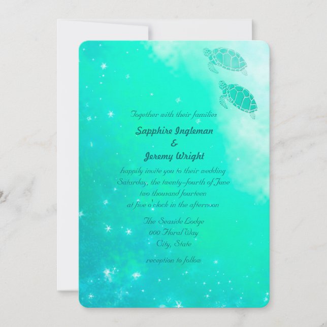 Invitación a una boda mágica moderna en la playa d (Anverso)