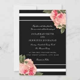 Invitación a una boda moderna en blanco y negro a 