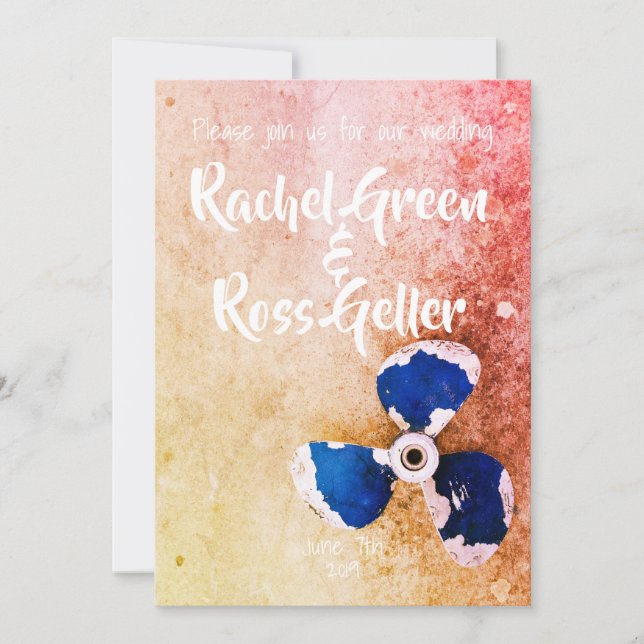 Invitación a una boda náutica de época (Anverso)