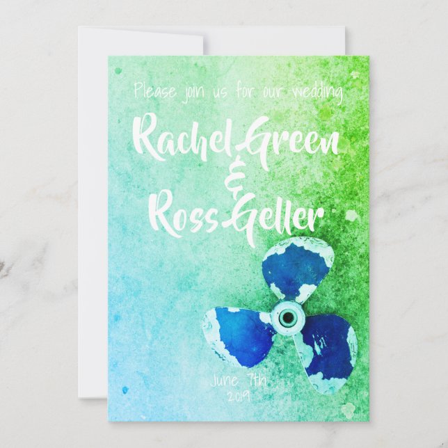 Invitación a una boda náutica de época (Anverso)