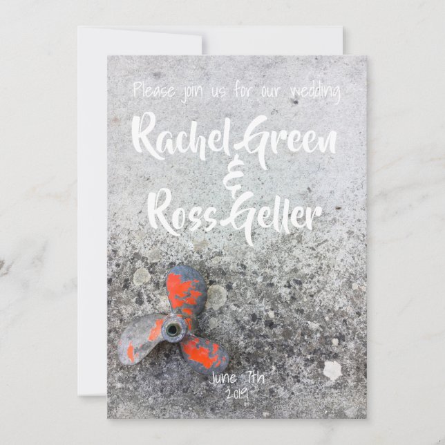 Invitación a una boda náutica de época (Anverso)