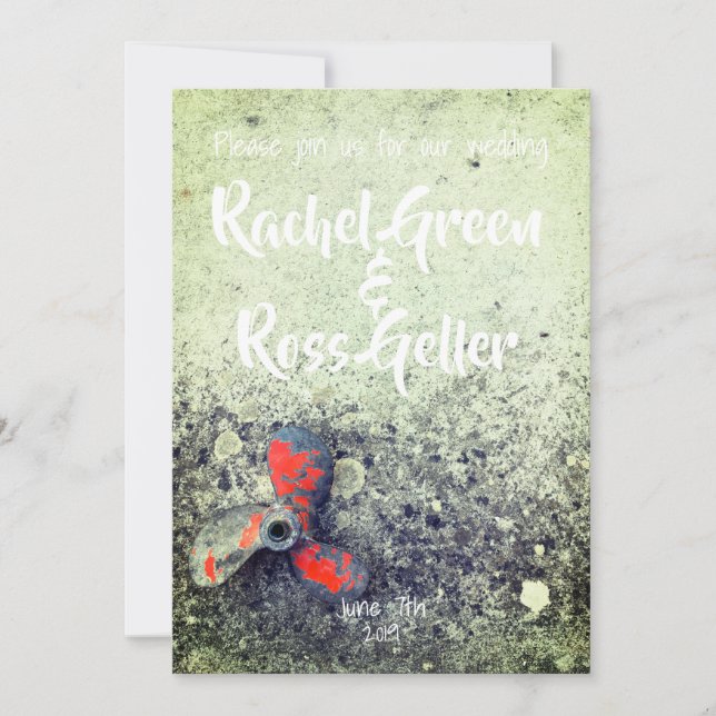 Invitación a una boda náutica de época (Anverso)