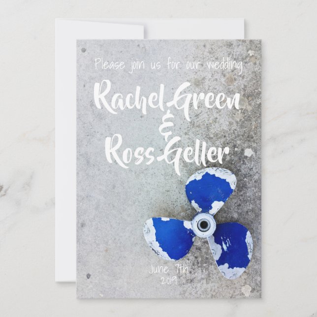 Invitación a una boda náutica de época (Anverso)