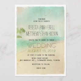 Invitación a una boda pacífica en la playa artsy r