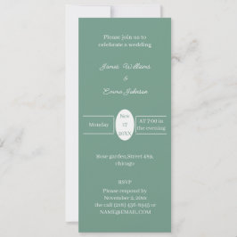 Invitación a una boda personalizada verde simple