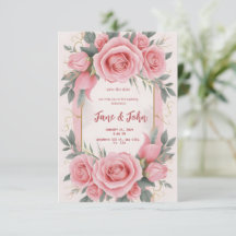 Invitación a una boda rosa elegante [personalizada
