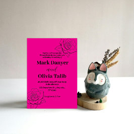 Invitación a una boda rosa / simple y romántica