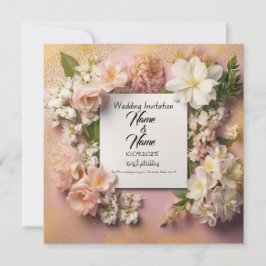 Invitación a una boda rosa y floral