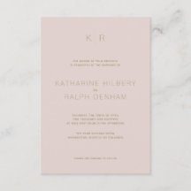 Invitación a una boda rosada simple y moderna