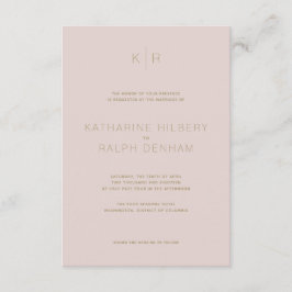 Invitación a una boda rosada simple y moderna