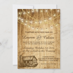 Invitación a una boda rural con Barn y Silo
