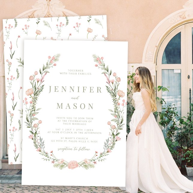 Invitación a una boda rústica con flores silvestre (Subido por el creador)