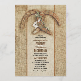 Invitación a una boda rústica con herraduras