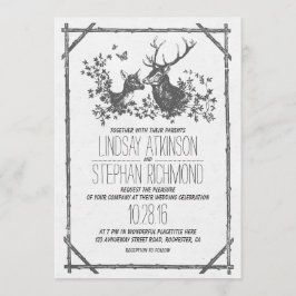 Invitación a una boda rústica con venado