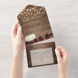 Invitación a una boda rústica de calabaza de Borgo