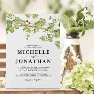 Invitación a una boda rústica de vegetación   Marf