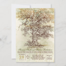 Invitación a una boda rústica en un árbol antiguo