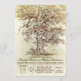 Invitación a una boda rústica en un árbol antiguo