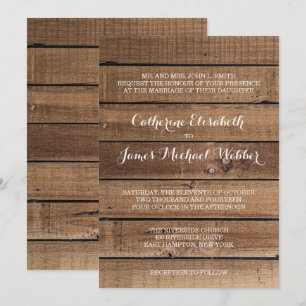Invitación a una boda rústica para decir a los pad