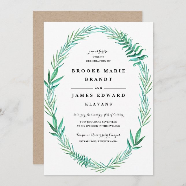 Invitación a una boda rústica para la floración ve (Anverso / Reverso)