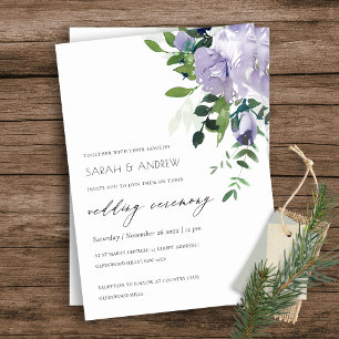 Invitación a una boda rústica violeta morada con l