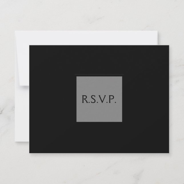 Invitación a una boda sencilla y elegante en negro (Anverso)