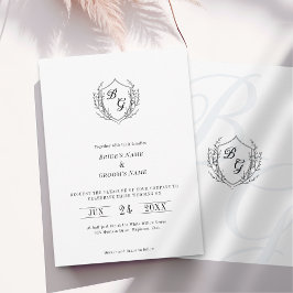 Invitación a una boda simple con Escudo de Vintage