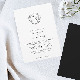 Invitación a una boda simple con Escudo de Vintage