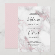 Invitación a una boda simple en Mármol rosa