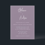 Invitación a una boda simple malva moderna<br><div class="desc">¡Calidad y personalizable!</div>