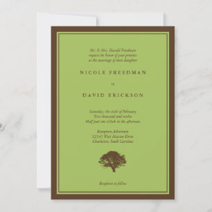 Invitación a una boda simple y sencilla en un árbo