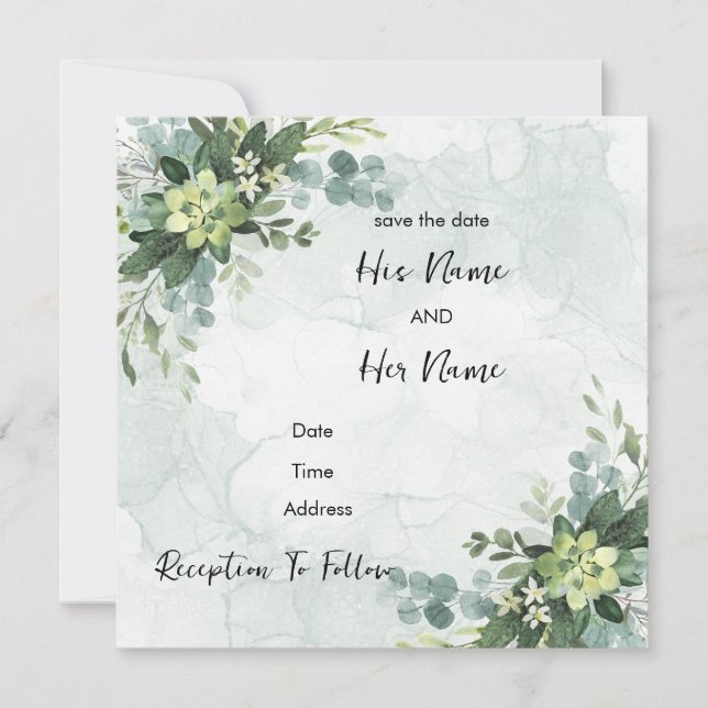 Invitación a una boda simple y simple (Anverso)