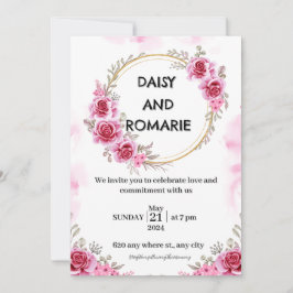 Invitación a una boda sin oro rosado