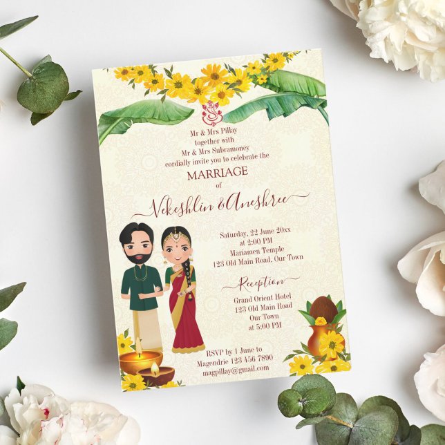 Invitación a una boda telugu tamil en el sur de In (Subido por el creador)