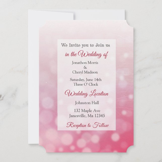 Invitación a una boda temática sobre las burbujas  (Anverso)
