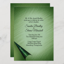 Invitación a una boda verde deslumbrante