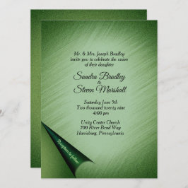 Invitación a una boda verde deslumbrante