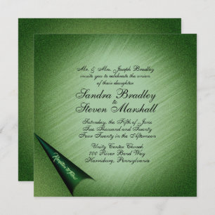 Invitación a una boda verde deslumbrante