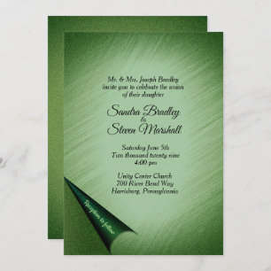 Invitación a una boda verde deslumbrante