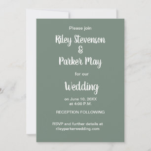Invitación a una boda verde profunda