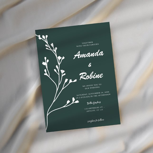 Invitación a una boda verde sage simple (Subido por el creador)